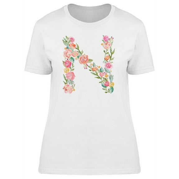 The Letter N With Flowers Tee Women's -Image by Shutterstock