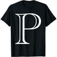 thumbnail image 1 of The Letter P Classic Style Capital Alphabet Monogram Initial T-Shirt, 1 of 4