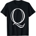 thumbnail image 1 of The Letter Q Classic Style Capital Alphabet Monogram Initial T-Shirt, 1 of 4