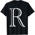 thumbnail image 1 of The Letter R Classic Style Capital Alphabet Monogram Initial T-Shirt, 1 of 4