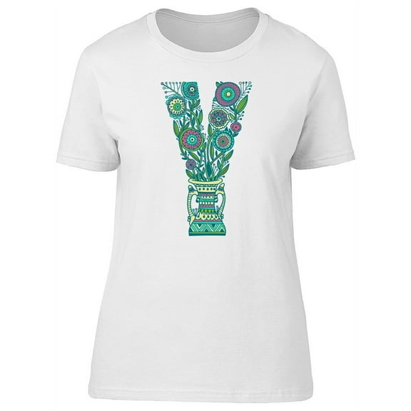 The Letter V In Flower Pot Shape Tee Women's -Image by Shutterstock