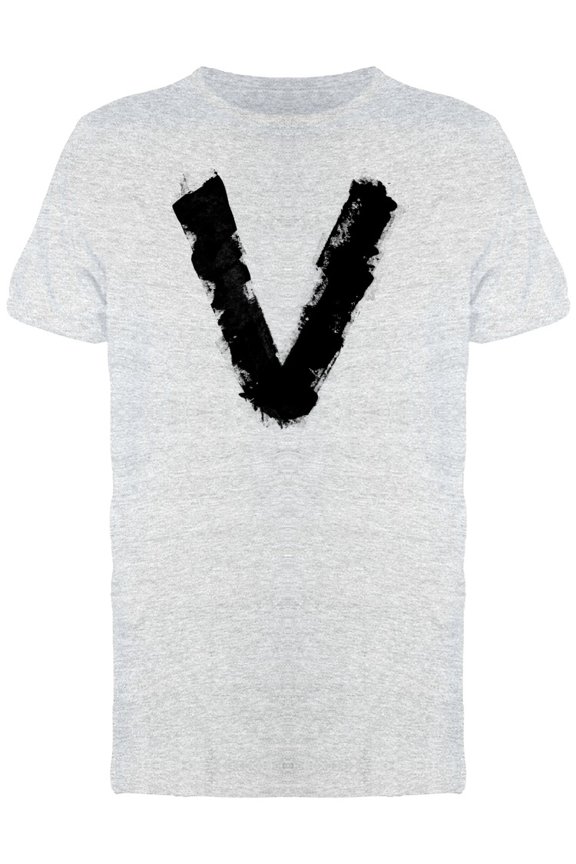 The Letter V In Grunge Brush Tee Men's -Image by Shutterstock