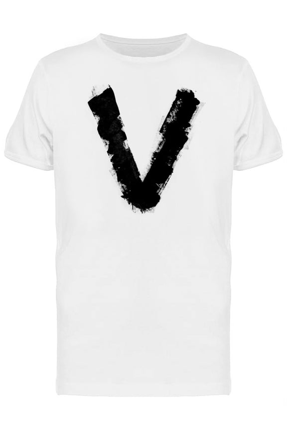 The Letter V In Grunge Brush Tee Men's -Image by Shutterstock