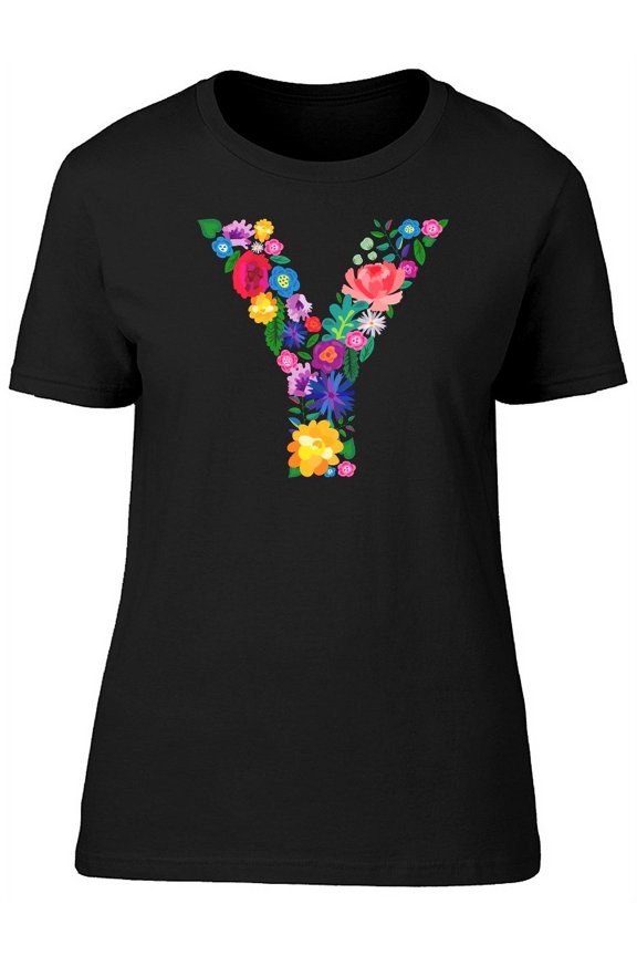 The Letter Y Made Of Flowers Tee Women's -Image by Shutterstock