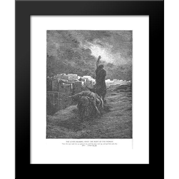 The Levite Carries the Woman's Body Away 20x24 Framed Art Print by Gustave Dore
