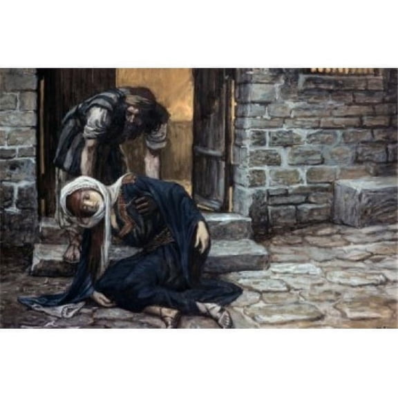 The Levite Findeth His Dead Wife James Tissot 1836-1902 French Jewish Museum New York City Poster Print - 18 x 24 in.