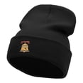 thumbnail image 1 of The Liberty Bell Embroidered 12 Inch Long Knitted Beanie - Black OSFM, 1 of 5