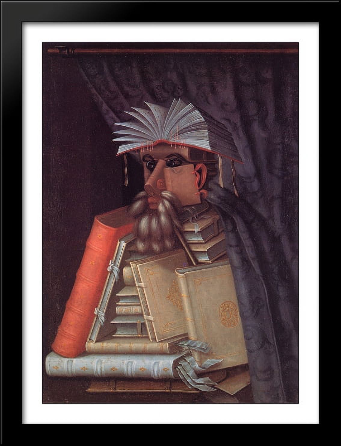The Librarian 28x38 Large Black Wood Framed Print Art by Giuseppe ...