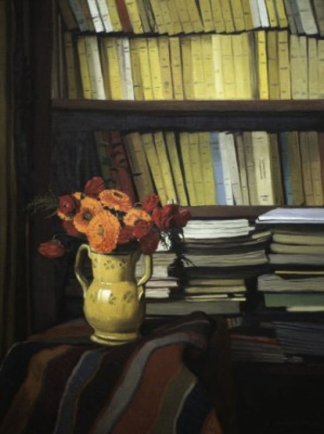 The Library  Felix Edouard Vallotton (1865-1925Swiss)  Musee du Prieure St Germain-en-Laye Canvas Art - Felix Edouard Vallotton (18 x 24)