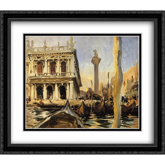 The Libreria 2x Matted 32x28 Large Black Ornate Framed Art Print by Sargent, John Singer