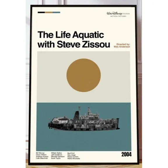 The Life Aquatic With Steve Zissou Poster Wes Anderson Film Home Decor Office Wall Art
