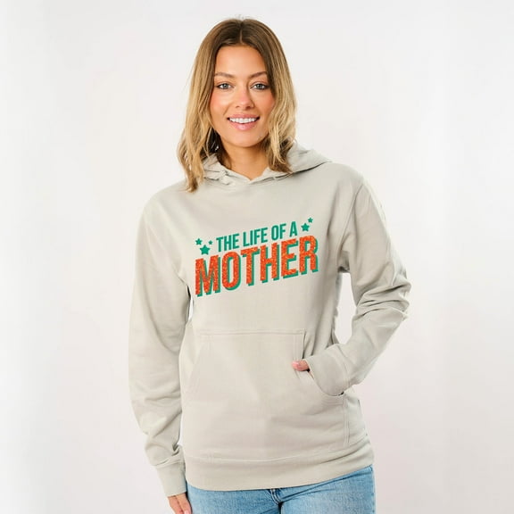 The Life Of A Mother Puff/Glitter - Womens Hoodie