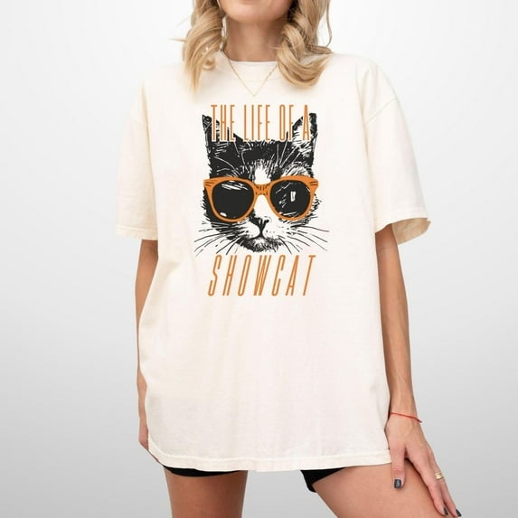 The Life Of A Showcat Shirt - Showcat Life Comfort Colors Tee - Funny Retro Cat Shirt