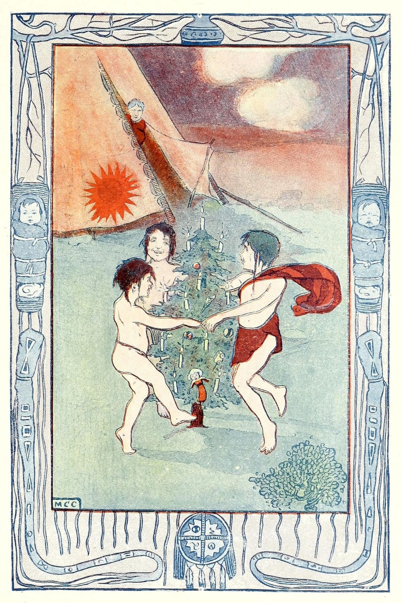 The Life and Adventures of Santa Claus 1902 Christmas tree dance Canvas Art - Mary Cowles Clark (18 x 24)