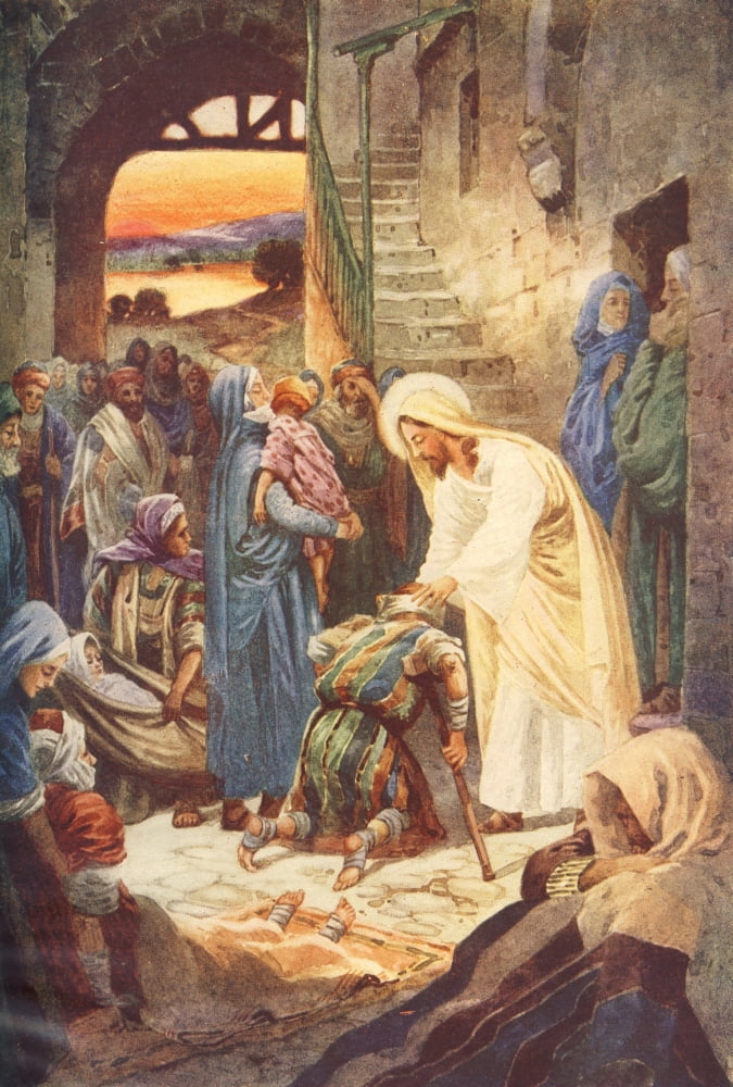 The Life of Jesus c1930 Jesus the great physician Canvas Art - WJ Gibbs (18 x 24)
