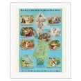 thumbnail image 1 of The Life of Our Lord and Savior Jesus Christ - Vintage Religious Art by W. Bronn c.1960 - Fine Art Rolled Canvas Print 20in x 26in, 1 of 4