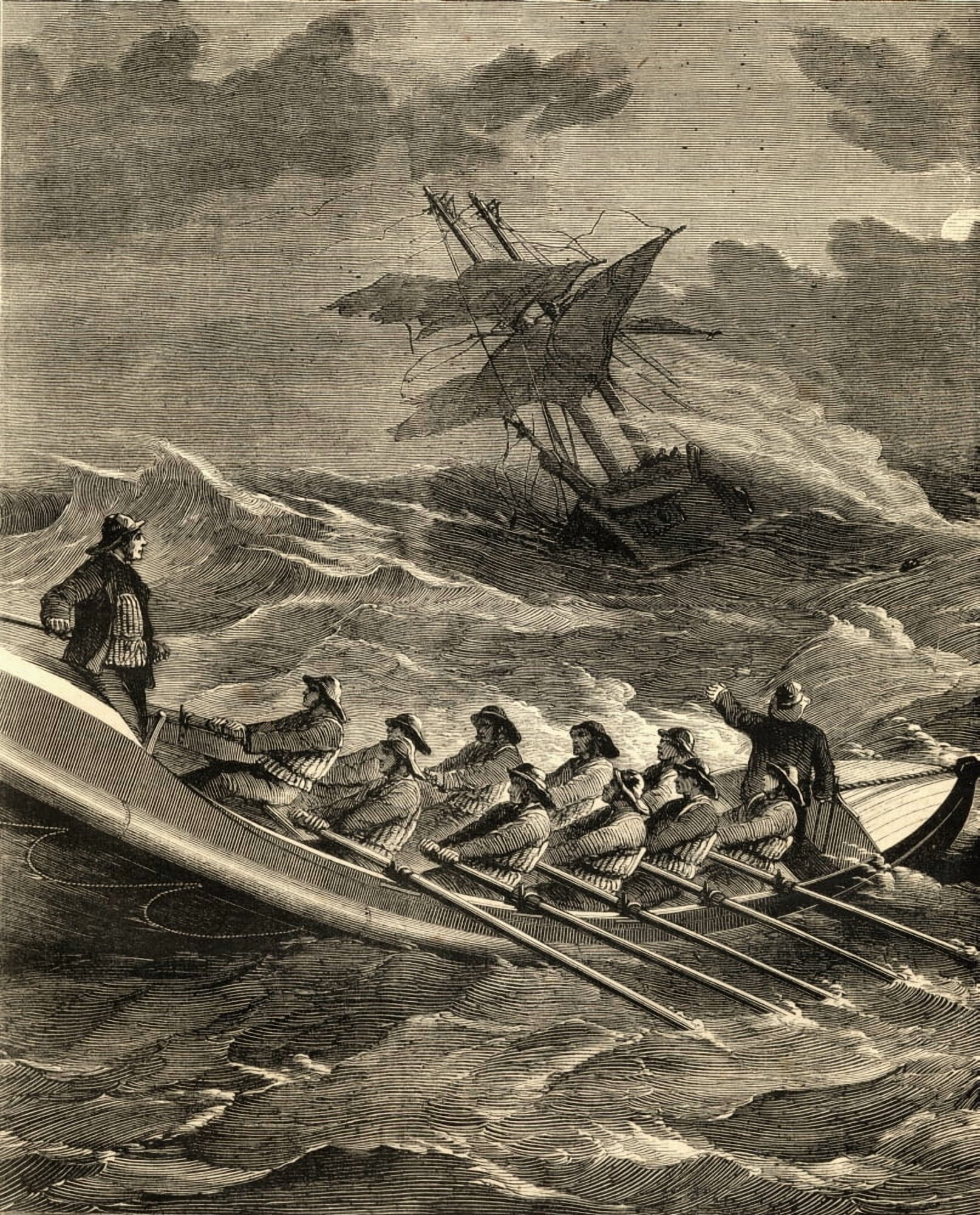 The Lifeboat Going To The Rescue Canvas Art - Ken Welsh Design Pics (13 x 17)