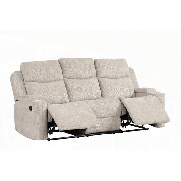 Modern Gray Chenille Motion Sofa for Living Room (69" Seat Width)
