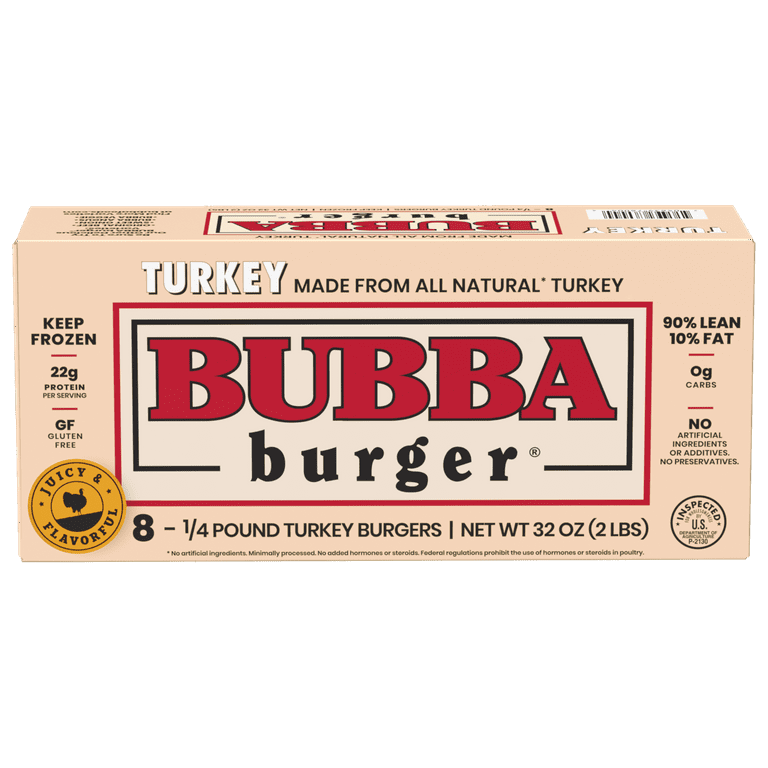 Bubba Burger® Turkey Burgers 8 ct Box, Ground Beef & Burgers