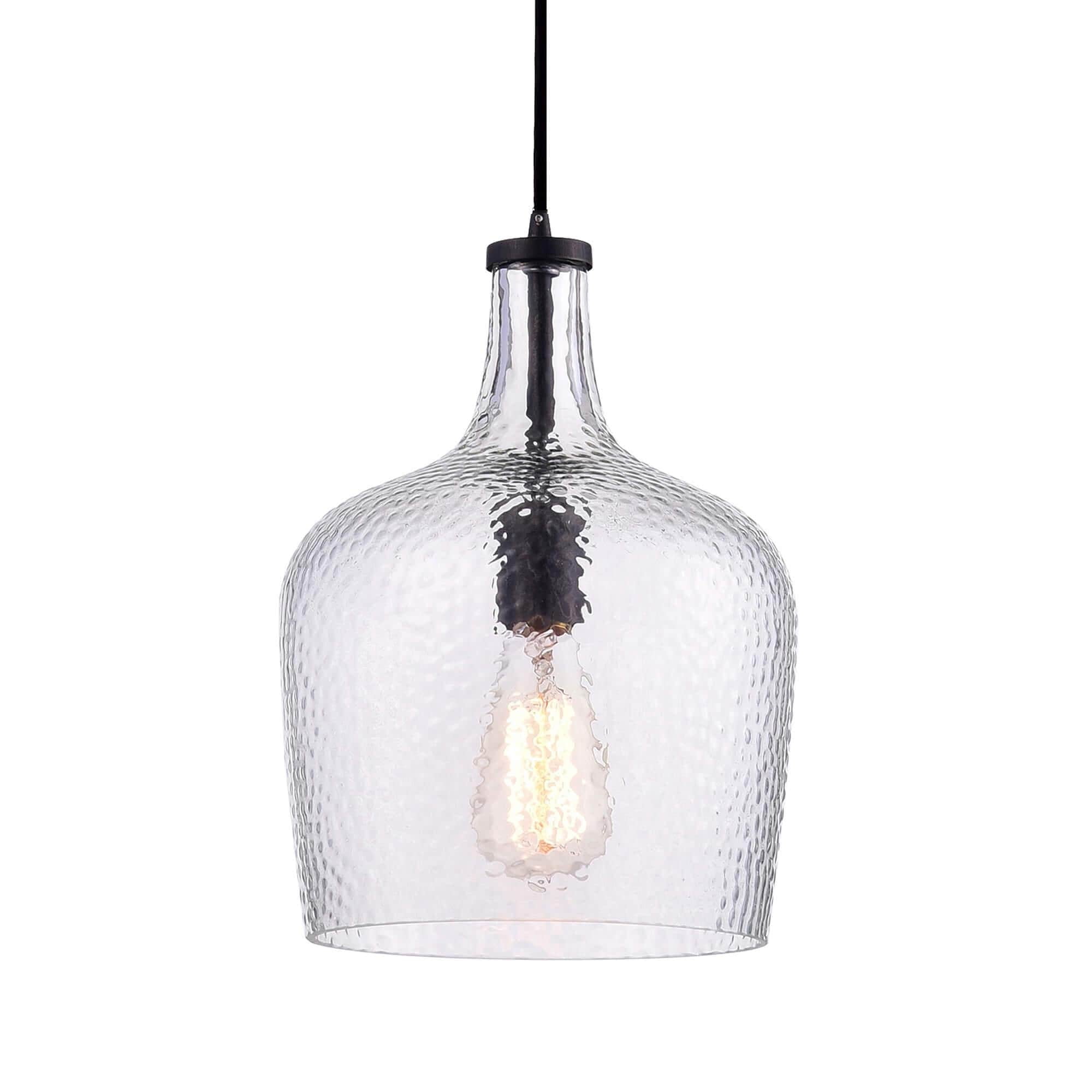 Belinda Antique Black Mouth-Blown Glass Pendant Chandelier