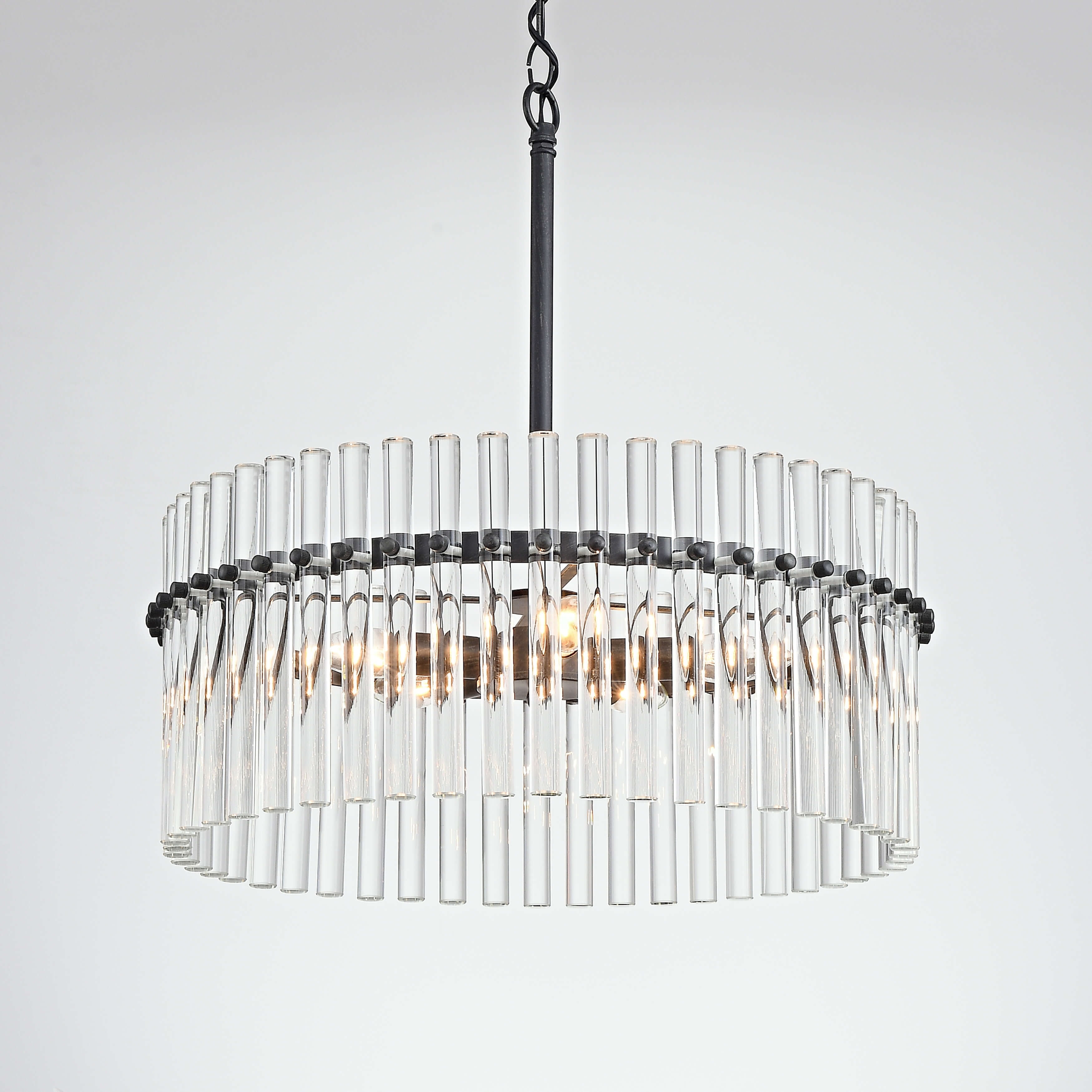 Casandra Antique Black Crystal Chandelier with Adjustable Height