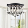 thumbnail image 1 of The Lighting Store Claudia 4-Light Black Flush Mount with Clear Crystal Drops, 1 of 5