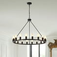thumbnail image 1 of The Lighting Store Eva 18-light Antique Black Metal Round Chandelier, 1 of 5
