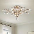 thumbnail image 1 of The Lighting Store Holly 4-light Brushed Champagne Silver Crystal Leaves Flush Mount, 1 of 5