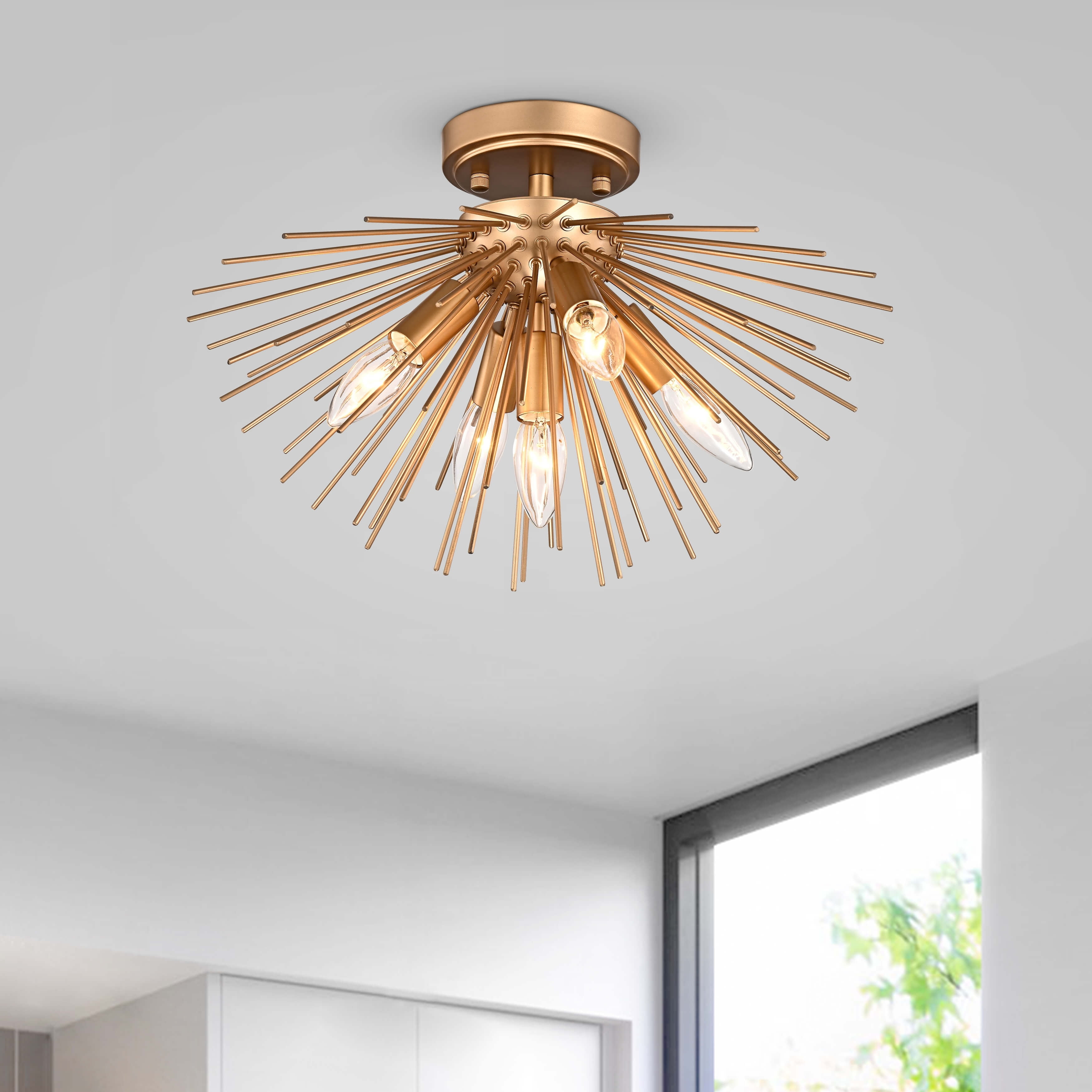 Lorena 16.5'' Bronze Metal Flush Mount with 5 Lights