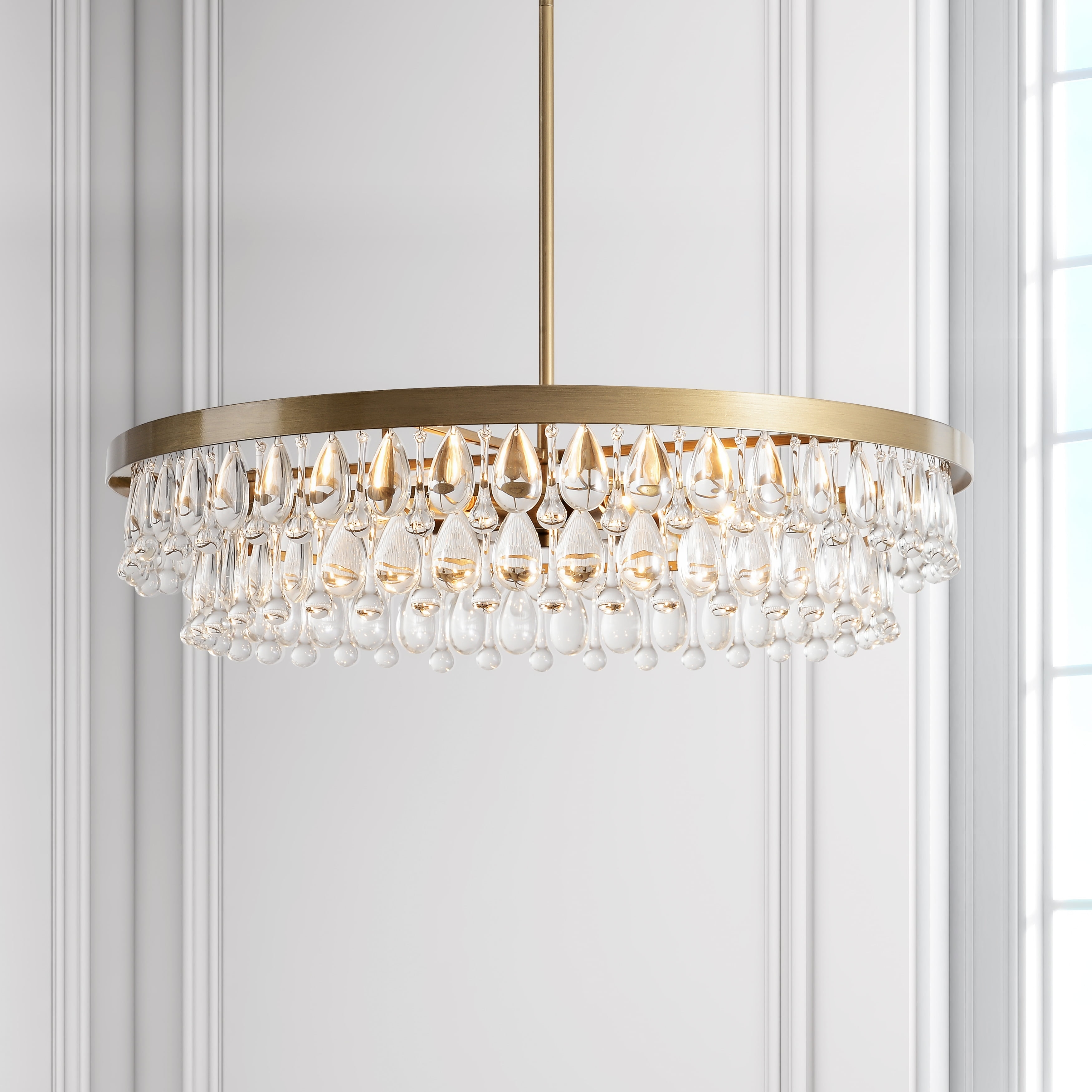 Viviana 24'' Brushed Brass Crystal Candle Chandelier