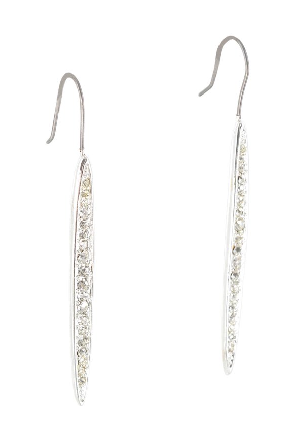 The Limited Rhinestone Silver Tone Stick Earrings 2" Ladies Adult Female Women