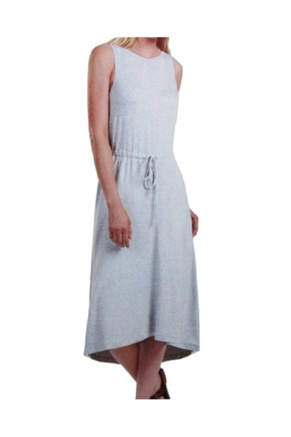 The Limited Womens Size Large Stretch Hi-Lo Midi Weekend Dress, Heather Light Stone