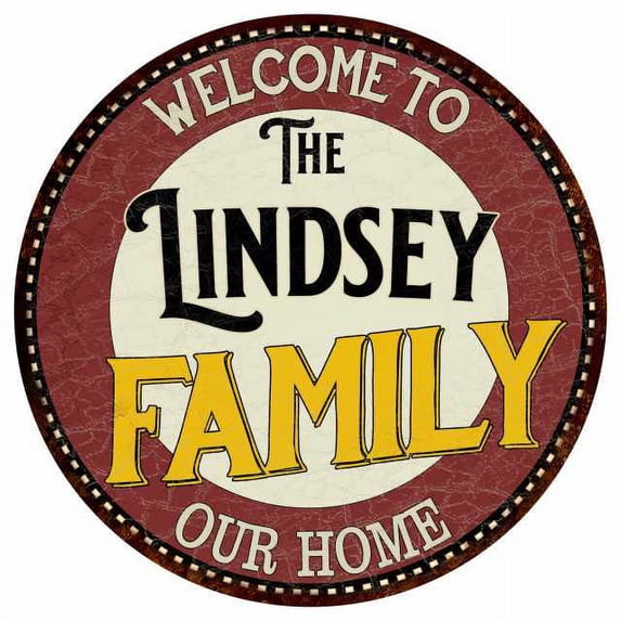 The Lindsey Family 12" Round Metal Sign Kitchen Game Room Décor 200120038493