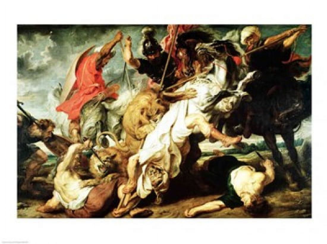 The Lion Hunt 1621 Canvas Art - Peter Paul Rubens (24 x 18)