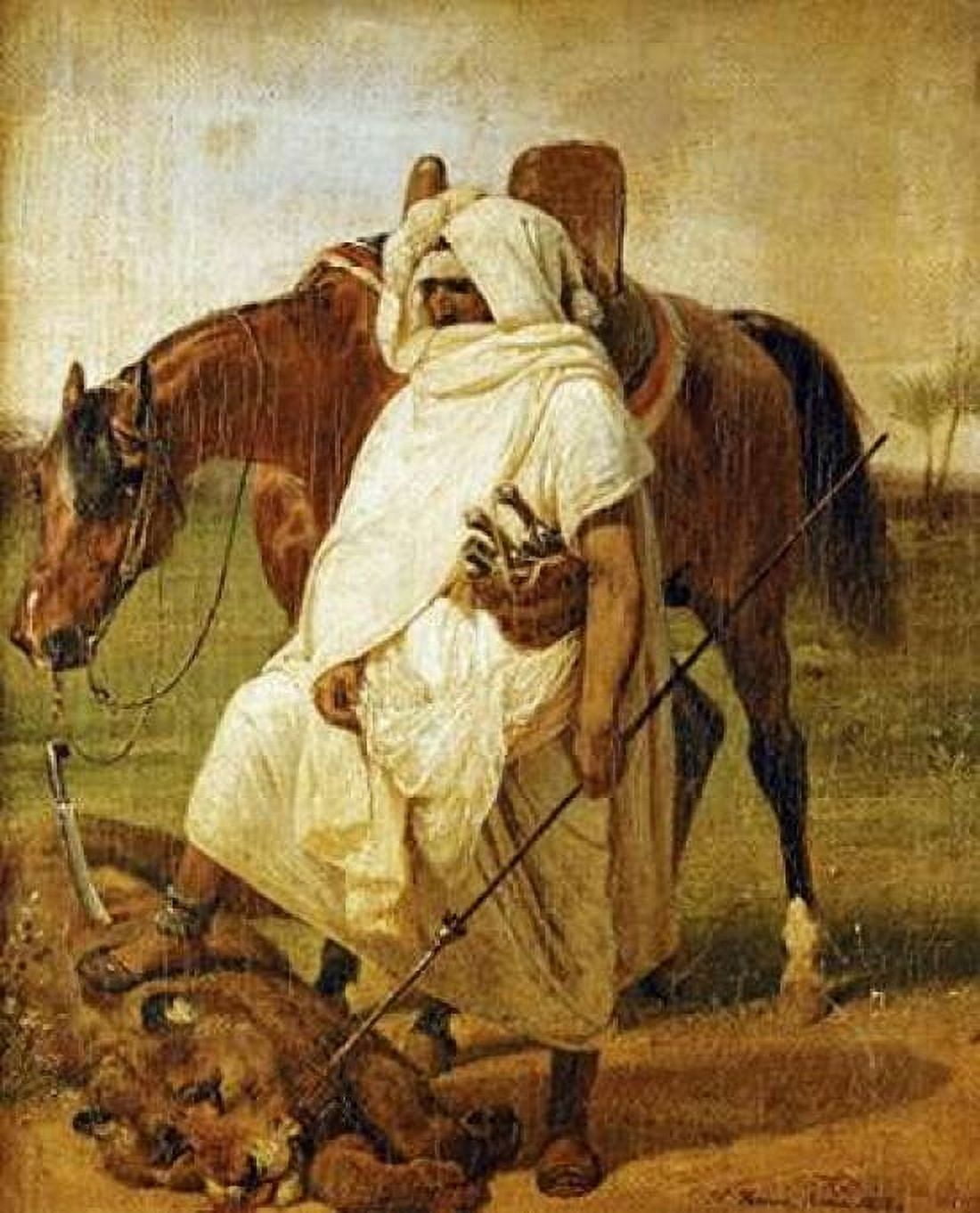 The Lion Hunter Canvas Art - Horace Vernet (20 x 24)