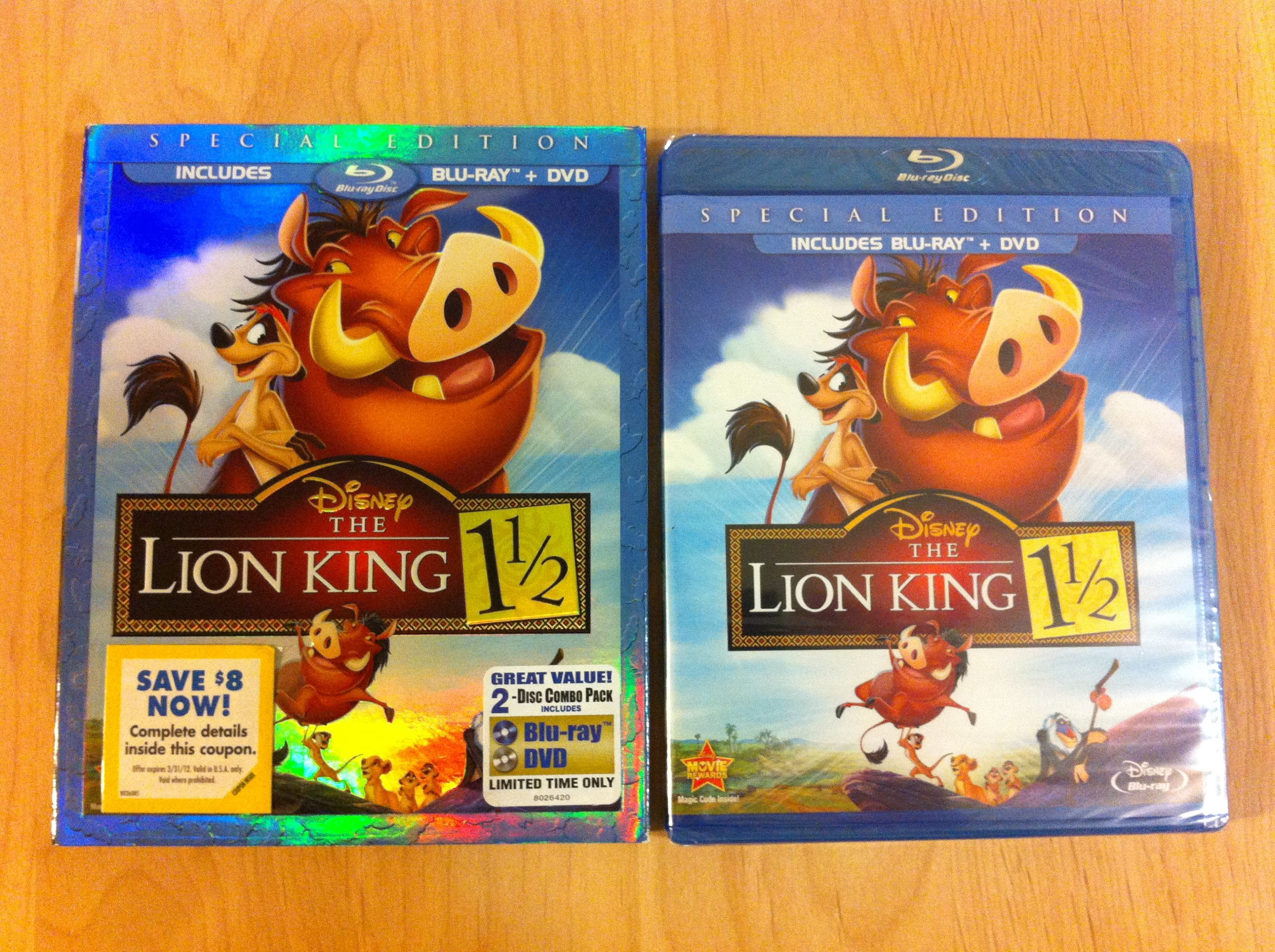 The Lion King 1 1/2 Special Edition (Two-Disc Blu-ray/DVD) NEW