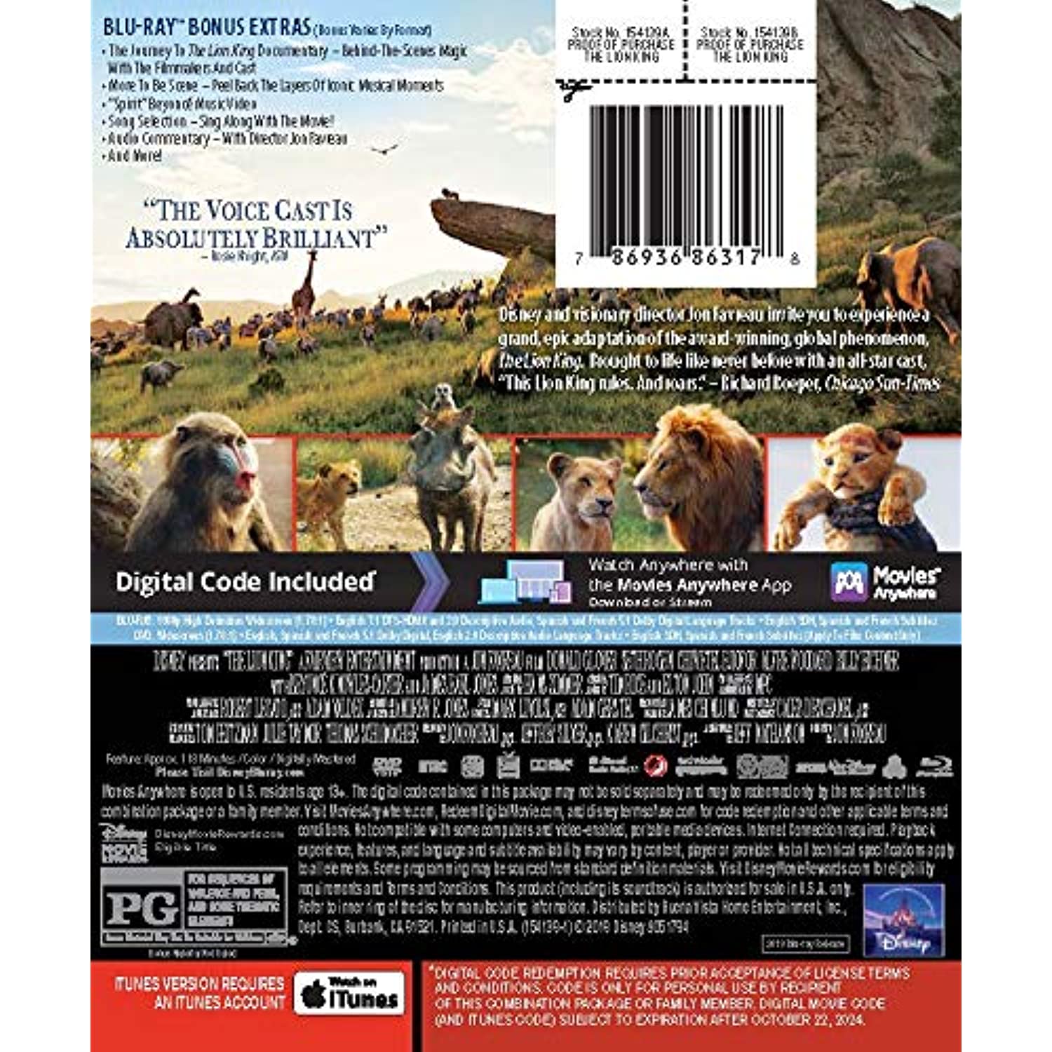 The Lion King 2019 (Blu-ray + DVD + Digital Copy) - image 1 of 6
