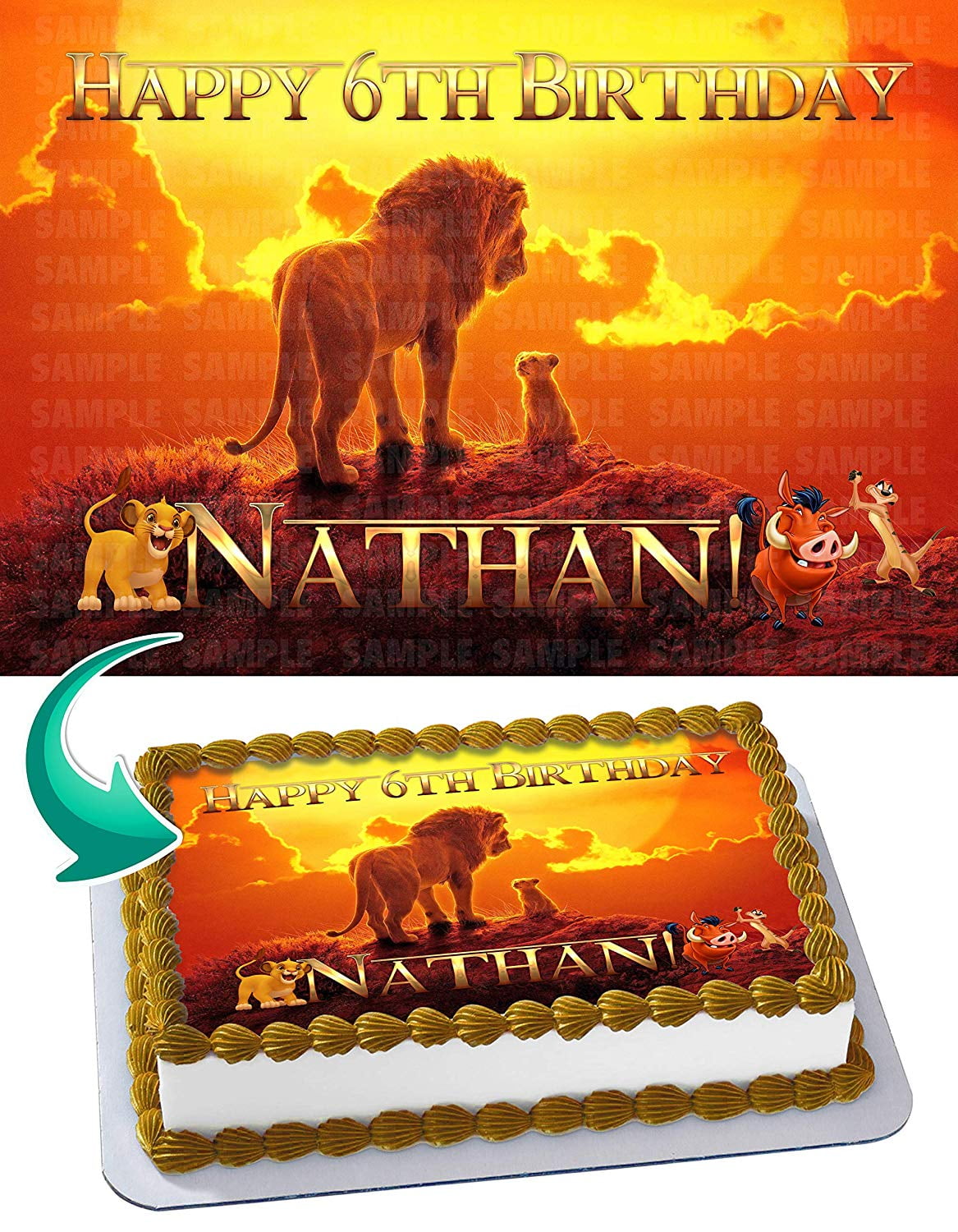 INKUTEN The Lion King 2019 - Edible Cake Topper - 11.7 x 17.5 Inches 1/2 Sheet rectangular