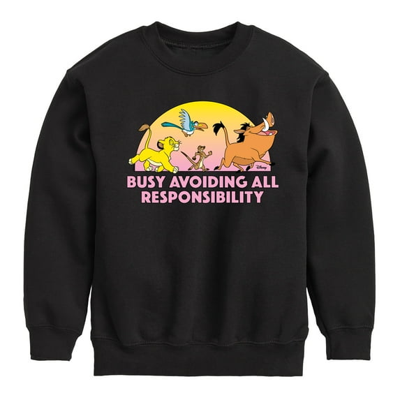 The Lion King - Avoiding All Responsibility - Toddler & Youth Crewneck Fleece Sweatshirt