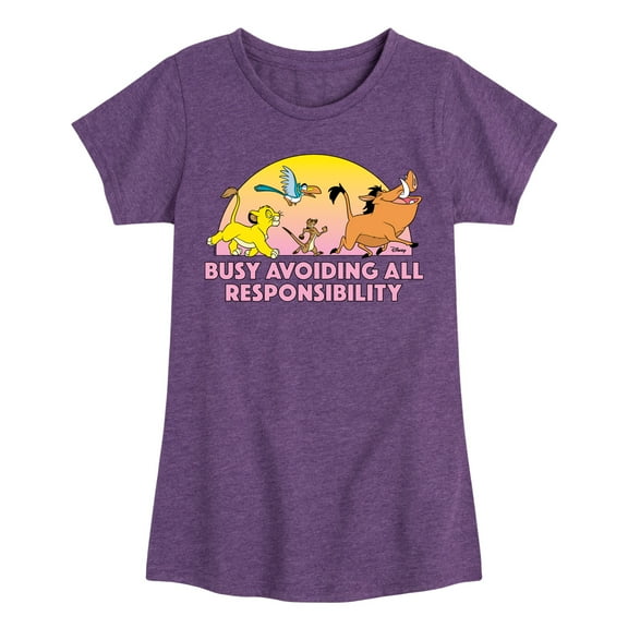 The Lion King - Avoiding All Responsibility - Toddler & Youth Girls Short Sleeve Graphic T-Shirt