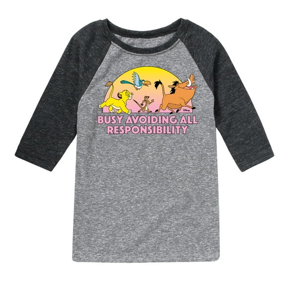 The Lion King - Avoiding All Responsibility - Toddler & Youth Raglan Graphic T-Shirt