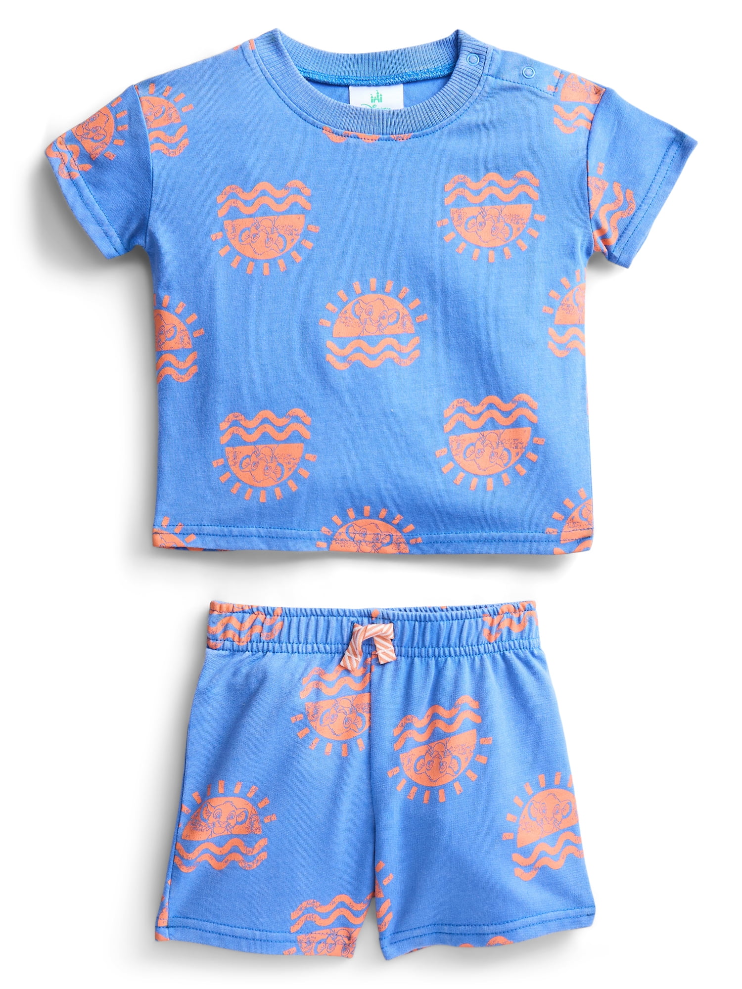 The Lion King Baby Boys Allover Print Short Sleeve Tee and Shorts Set, 2-Piece, Sizes 0/3M-24M