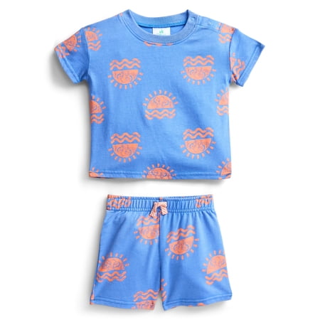 Pixar The Lion King Baby Boys Allover Print Short Sleeve Tee and Shorts Set, 2-Piece, Sizes 0/3M-24M