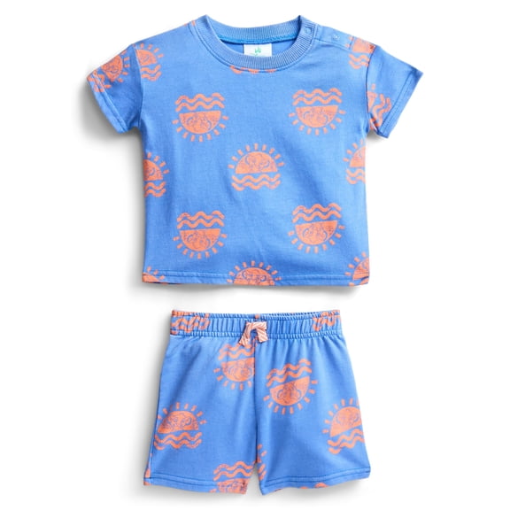 The Lion King Baby Boys Allover Print Short Sleeve Tee and Shorts Set, 2-Piece, Sizes 0/3M-24M