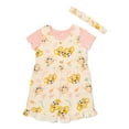 thumbnail image 1 of The Lion King Baby Girl Shortall and Tee Outfit Set with Headband, Sizes 0/3 Months-24 Months, 1 of 5