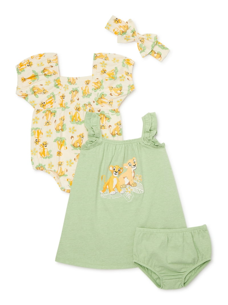 The Lion King Baby Girl Sundress, Romper and Diaper Cover Outfit