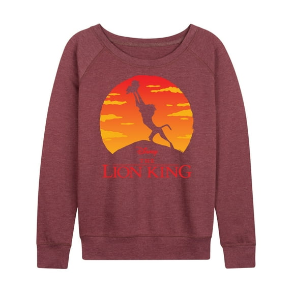 The Lion King - Baby Simba at Pride Rock - Iconic Silhouette - Women's Lightweight French Terry Long Sleeve Shirt