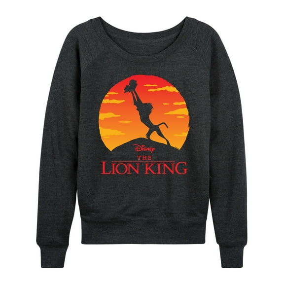 The Lion King - Baby Simba at Pride Rock - Iconic Silhouette - Women's Lightweight French Terry Long Sleeve Shirt