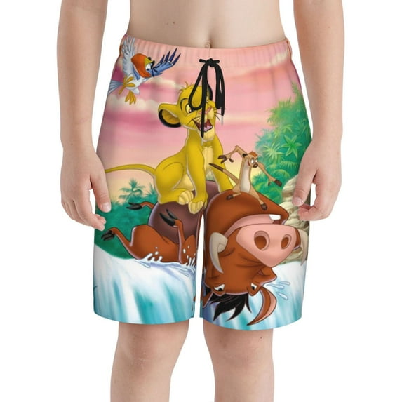 The Lion King Boy's Swim Trunks Quick Dry Board Shorts Kids Beach Swim Shorts Bathing Suits Swimsuit