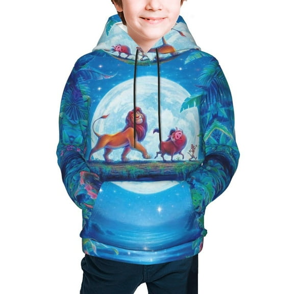 The Lion King Boys Girls Hoodies Fashion Graphic Hooded Sweatshirt Casual Pullover Outwear for Kids Youth